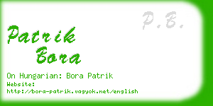 patrik bora business card